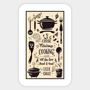 Cooking with Love and Life is Kitchen Sticker